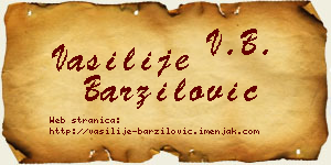 Vasilije Barzilović vizit kartica